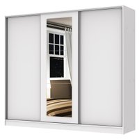 Guarda Roupa Casal 100% MDF Madesa Eros 3 Portas de Correr com Espelho