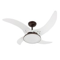 Ventilador de Teto Tron Mareiro Led 4 Pás Branco / Marrom