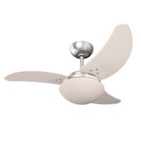 Ventilador de Teto Tron Solano 3 Pás Branco / Aço Escovado