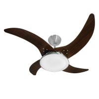 Ventilador de Teto Tron Mareiro Led 4 Pás Marrom / Alumínio