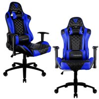 Kit 02 Cadeiras Gamer Office Giratória com Elevação a Gás TGC12 Preto Azul - ThunderX3
