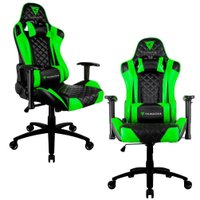Kit 02 Cadeiras Gamer Office Giratória com Elevação a Gás TGC12 Preto Verde - ThunderX3