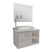 Gabinete Para Banheiro Kaze Com Espelho e Cuba - Premium Gabinetes