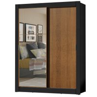 Guarda-Roupa Solteiro Madesa Dallas Plus 2 Portas de Correr com Espelho 4 Gavetas