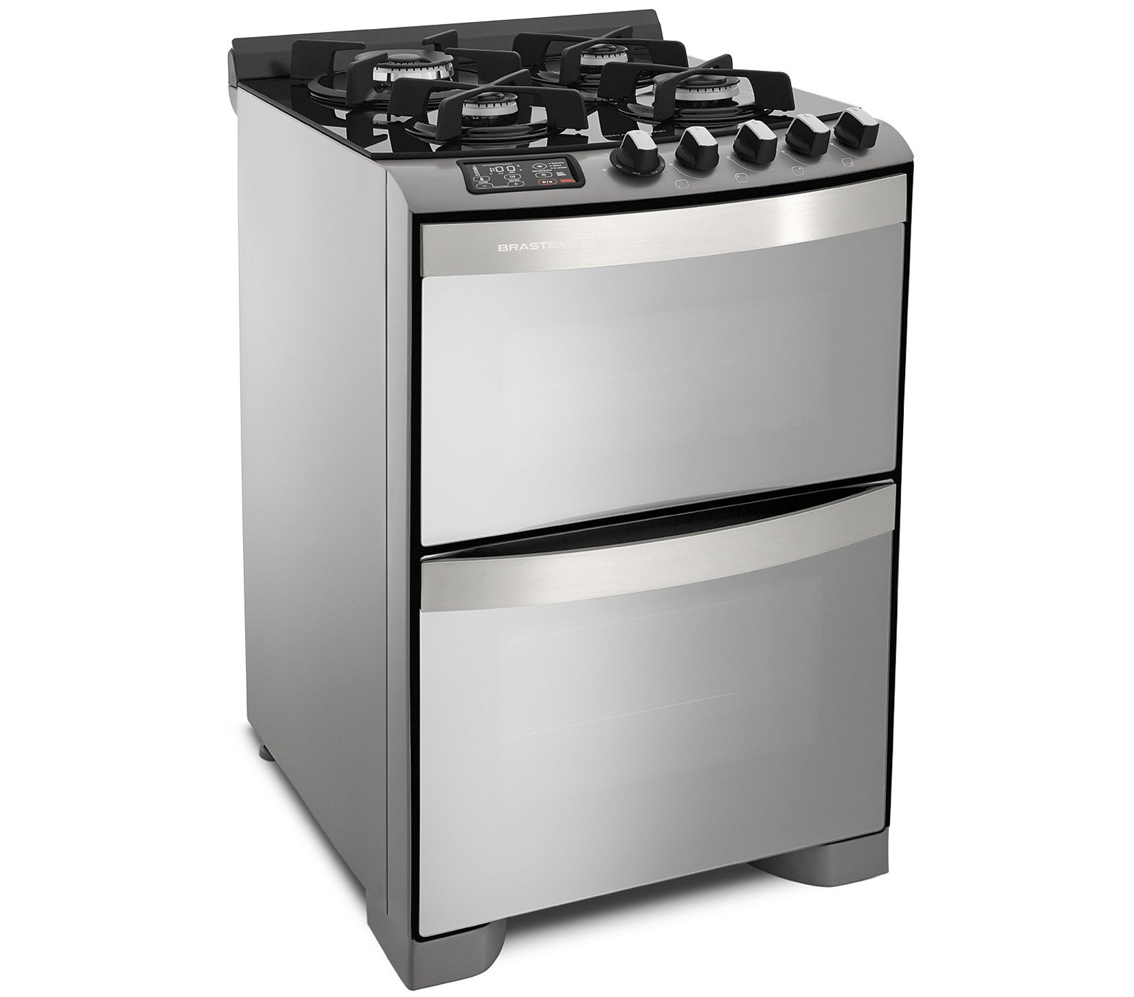 Fogão Brastemp 4 Bocas Cor Inox com Mesa de Vidro e Grill Colombo