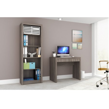 Conjunto Home Office Cb03 Com Escrivaninha E Armario Alto 4 Prateleiras Casa Da Mobilia Colombo