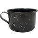 Caneca Esmaltada Grande Leiteira 800ml Caneca Rustico Preta