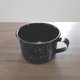 Caneca Esmaltada Grande Leiteira 800ml Caneca Rustico Preta