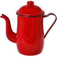 Bule Aço Esmaltado Para Café Chá 1,25 Litros Tradicional Vermelho