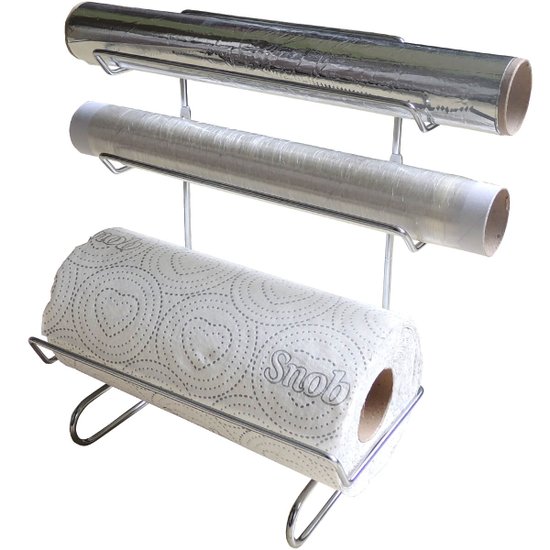 Suporte para Cozinha Porta Papel Toalha Filme Alumínio
