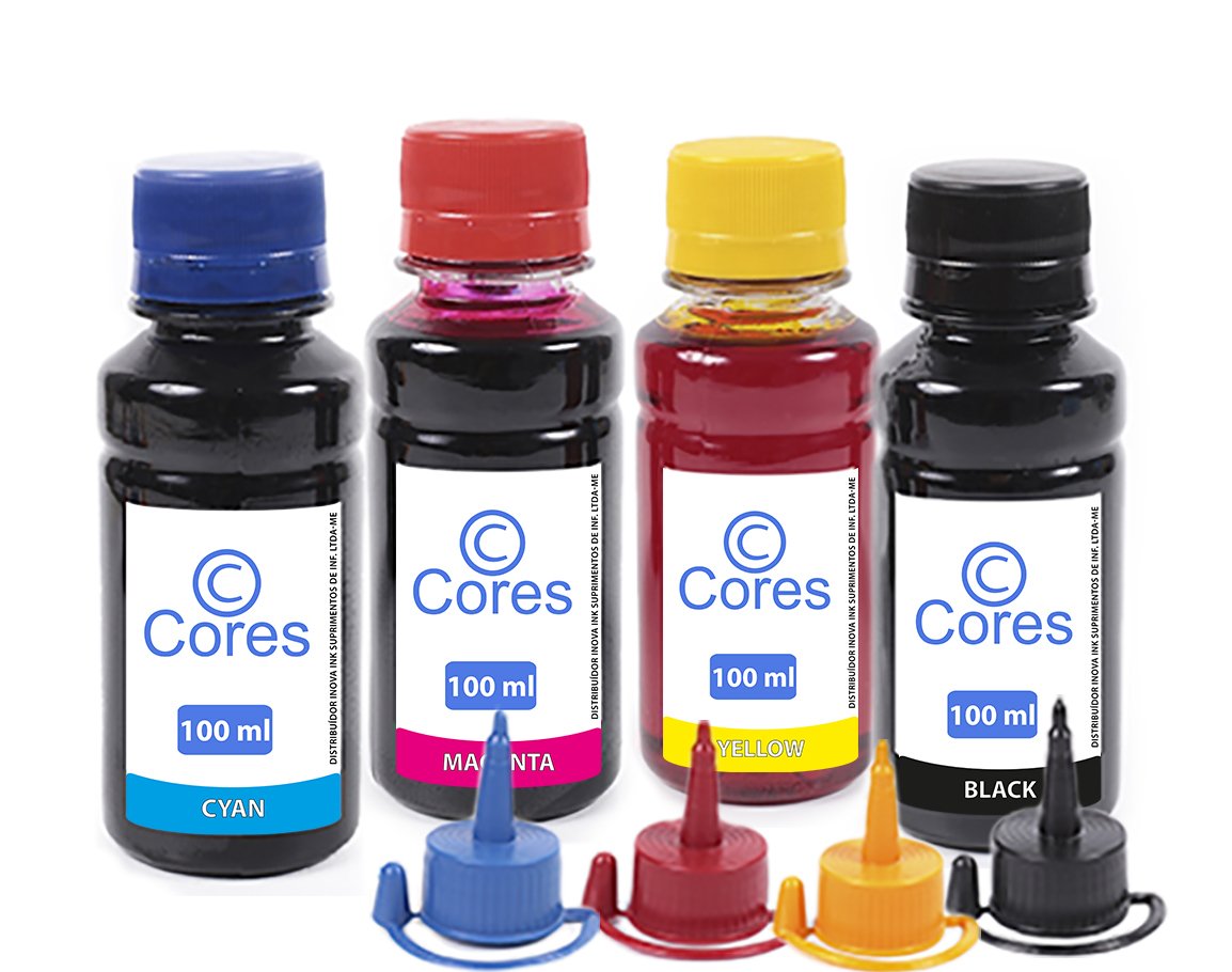 Kit 4 Tintas Para Epson Ecotank L3150 100ml Cores 6150