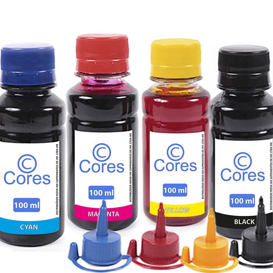 Kit 4 Tintas Para Epson Ecotank L375 100ml Cores 5788