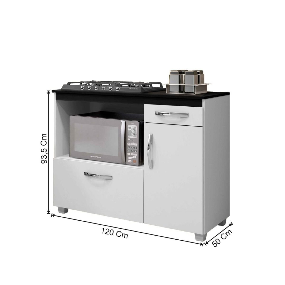 Balcao Para Cooktop 5 Bocas Cronos Arte Moveis Colombo