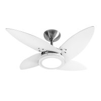 Ventilador de Teto Tron Azzam Led 4 Pás Branco / Alumínio