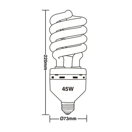 Lâmpada Fluorescente Compacta Taschibra Espiral 45W 6400K E27