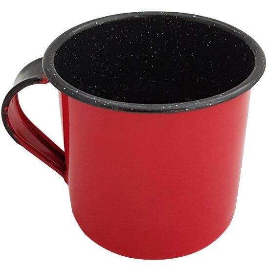 Caneca Esmaltada Xícara de Café Chá 400ml Caneca  Agata Caneca Vermelha