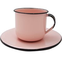 Xícara Colorida Com Pires Para Chá Café 180ml Rosa