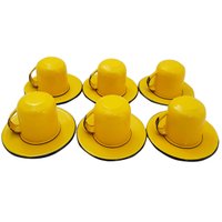 Conjunto 06 Xicaras Coloridas Com Pires Para Chá Café Amarelo 180ml