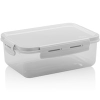Pote Click Retangular 1280ml Com Tampa Hermética E Trava Branco
