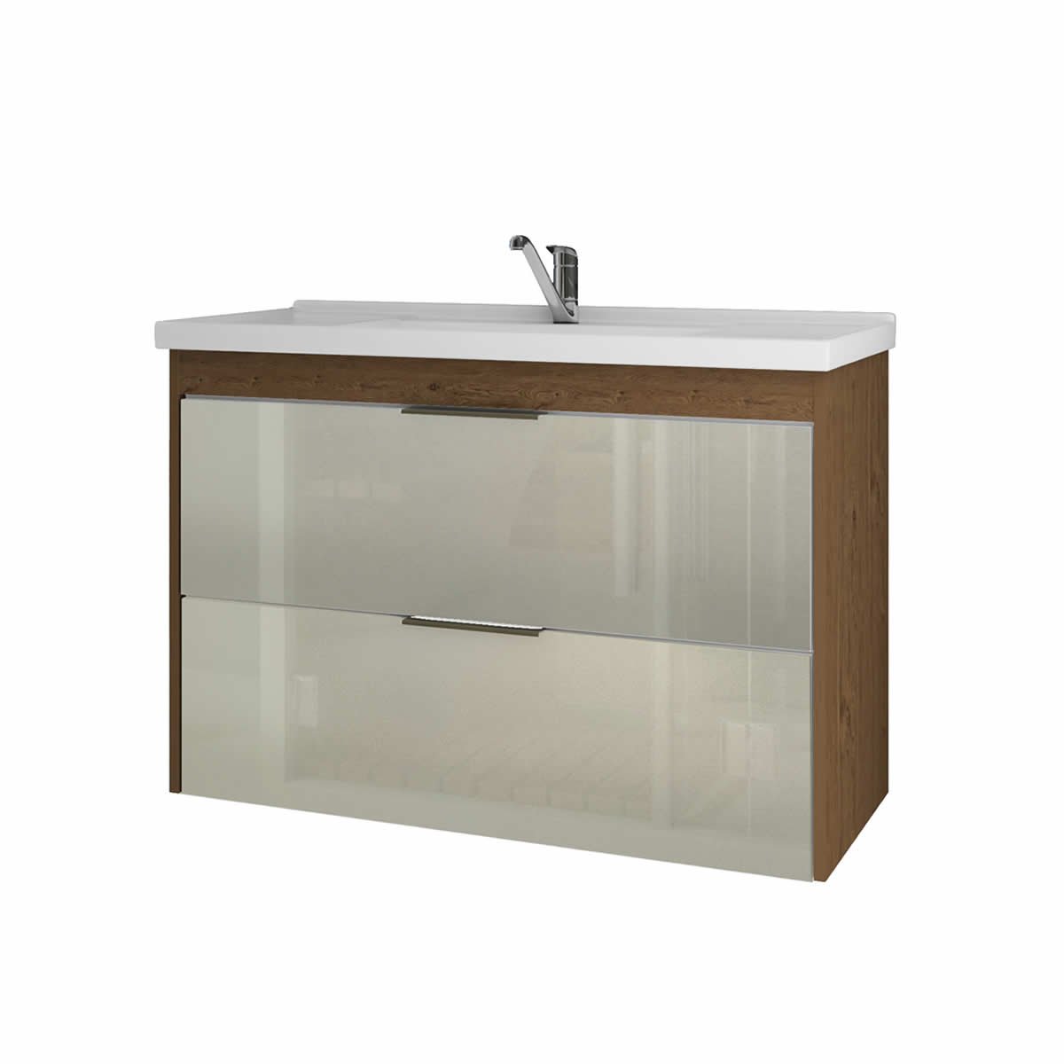 Gabinete De Banheiro 100 Mdf Lavanda 79 Cm Frente Vidro Mgm Colombo
