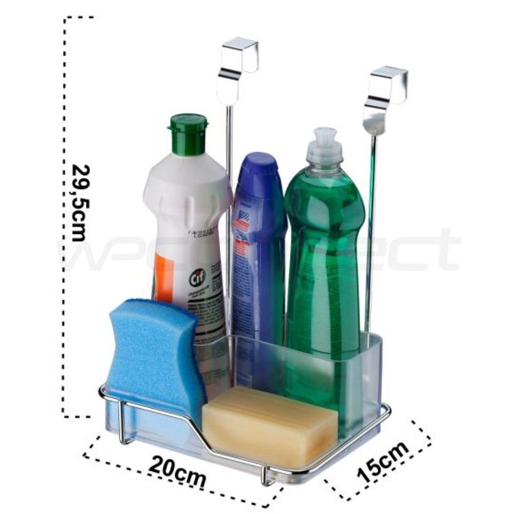 Suporte Organizador Para Porta De Armario Produtos De Limpeza Aco Cromado Colombo
