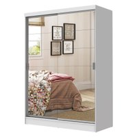 Quarto Completo com Guarda Roupa Luke e Cabeceira com 2 Mesas de Cabeceira Madesa - Portas com Espelho