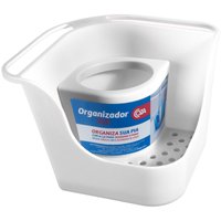 Organizador Pia Dispenser Detergente Esponja Porta Talheres Branco