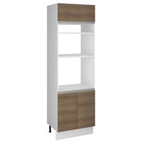 Torre Quente Armário de Cozinha 70 cm 3 Portas Rustic/Preto Glamy Madesa