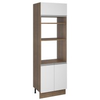 Torre Quente Armário de Cozinha 70 cm 3 Portas Rustic/Preto Glamy Madesa