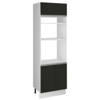 Torre Quente Armário de Cozinha 70 cm 3 Portas Rustic/Preto Glamy Madesa