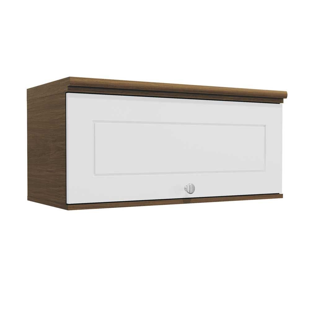 Armario Aereo Cozinha 1 Porta Basculante 8mm G631 Jacaranda Branco Kappesberg Colombo