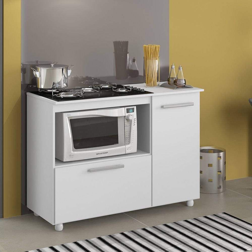 Armario De Cozinha Para Cooktop 5 Bocas Branco Premium Multimoveis Colombo