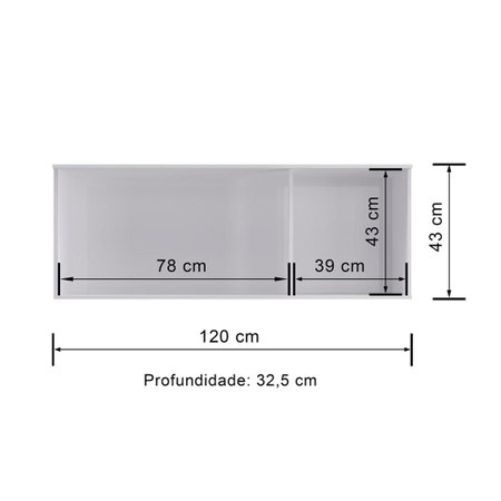 Armario Aereo Cozinha 3 Portas 1 20 M 8031 Brc Decibal Moveis Colombo