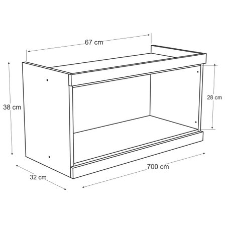 Armario Aereo Cozinha Basc 700mm Argila Fosco Lacca Amarelo Gema Multimoveis Colombo
