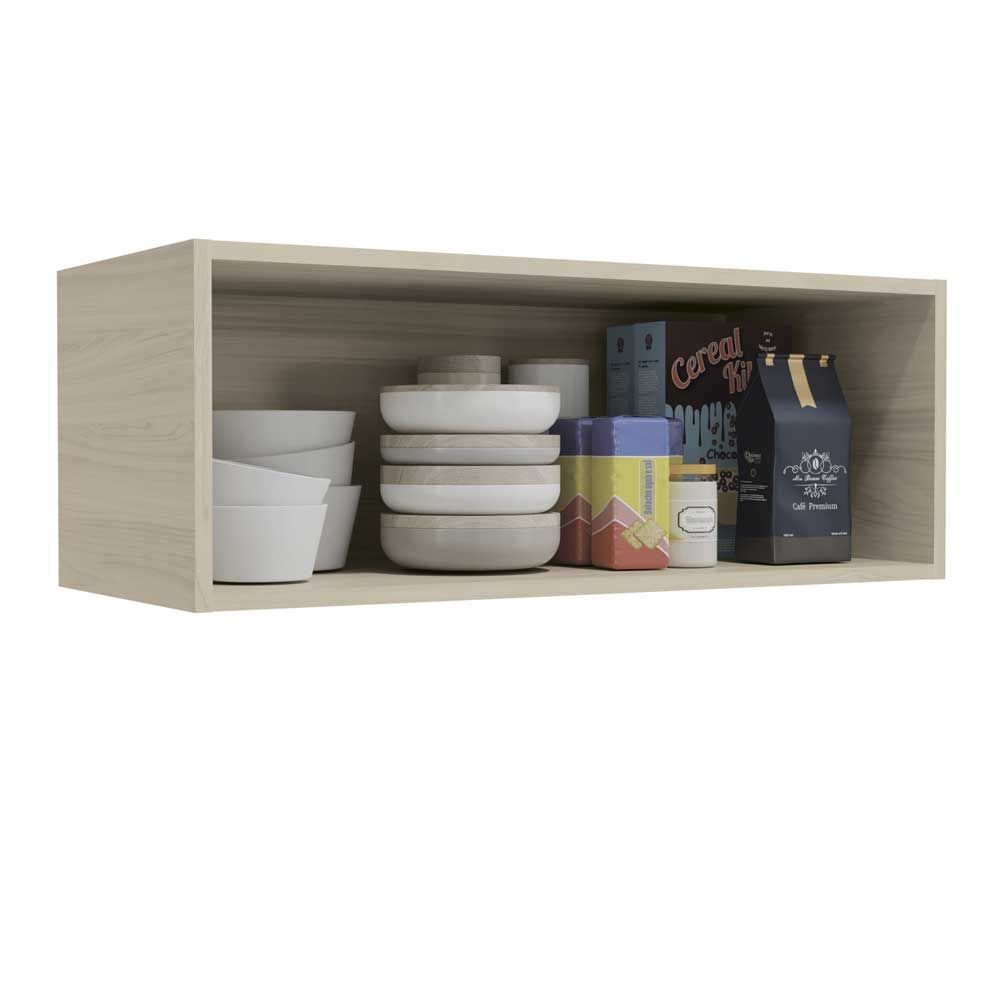 Armario Aereo Cozinha 1 Porta Basculante Com Vidro 8mm G770 Amendoa Kappesberg Colombo