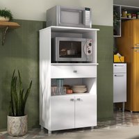 Balcão Multimóveis Multiuso Forno e Microondas Branco REF. 4060G 2 Portas e 1 Gaveta - Multimóveis