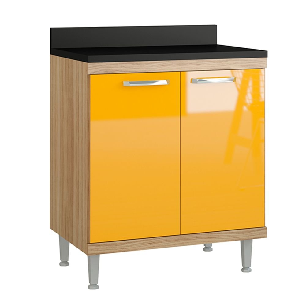 Armario De Cozinha Para Cooktop 2 Portas 2541 855tp Argila Amarelo Multimoveis Colombo
