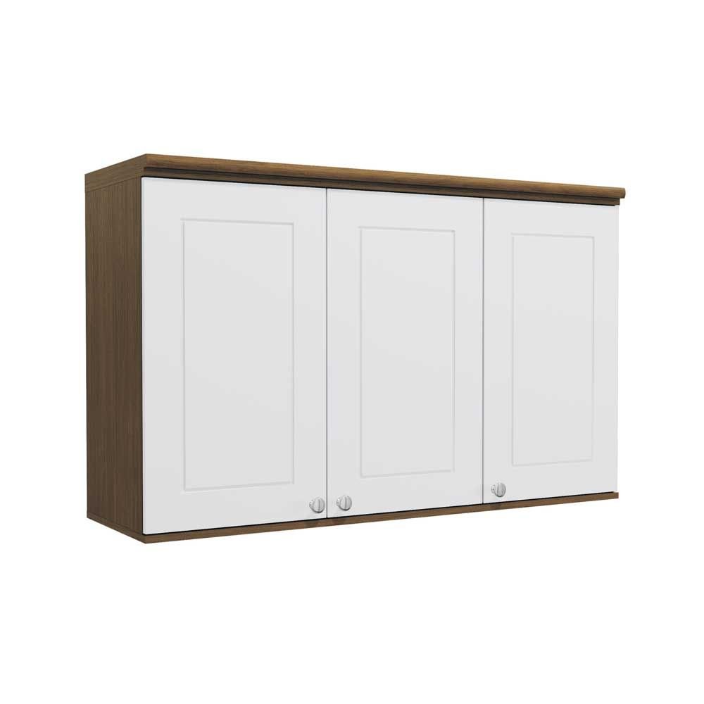 Armario Aereo Cozinha 3 Portas 12mm G628 Jacaranda Branco Kappesberg Colombo