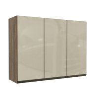 Armário Aéreo Cozinha G767 De 1200mm Com 3 Porta Com Vidro Nogal - Kappesberg