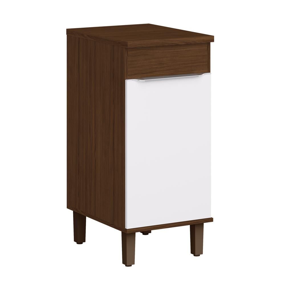 Armario De Cozinha 1 Porta Com Pes Cs602p Cacau Branco Decibal Moveis Colombo