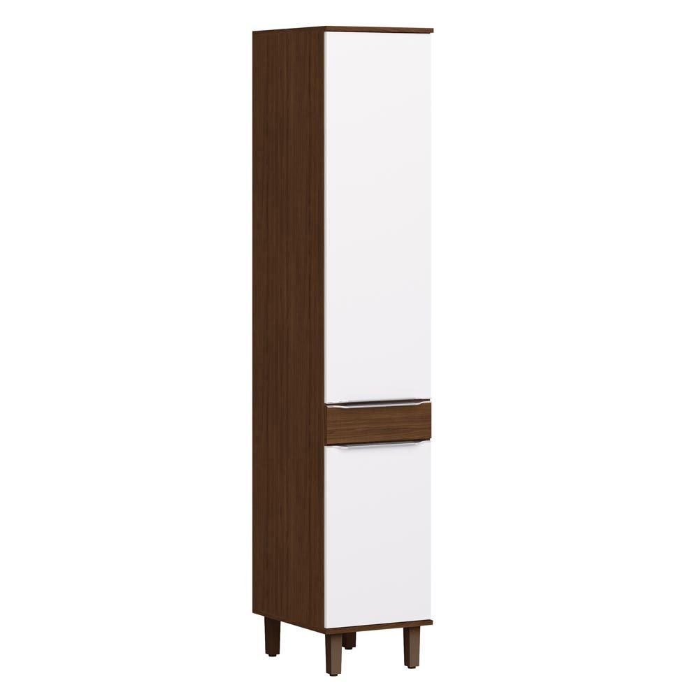 Armario De Cozinha 2 Portas Com Pes 40 Cm Cs605p Cacau Branco Decibal Moveis Colombo
