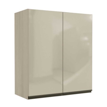 Armario Aereo Cozinha 2 Portas Com Vidro 8mm G765 Amendoa Kappesberg Colombo