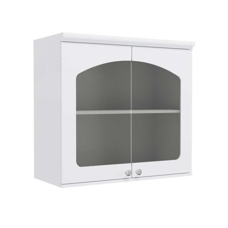 Armario Aereo Cozinha 2 Portas Com Vidro 8mm G625 Branco Kappesberg Colombo