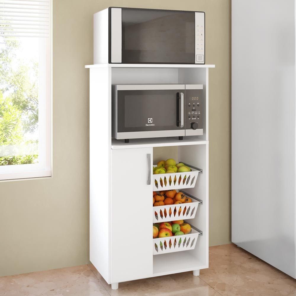 Armario De Cozinha Fruteira Para Forno E Micro 1 Porta 0260 Branco Genialflex Colombo