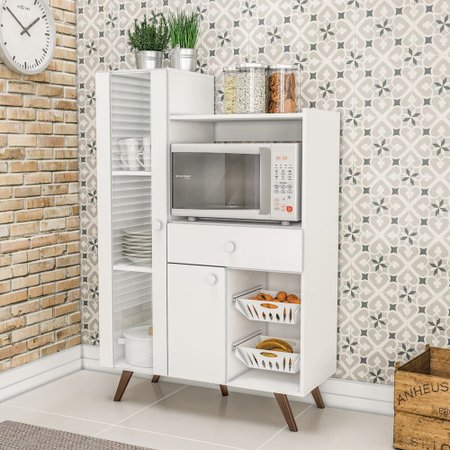 Armario De Cozinha Multiuso 2 Portas 1 Gaveta Rt 3059 Branco Movel Bento Colombo