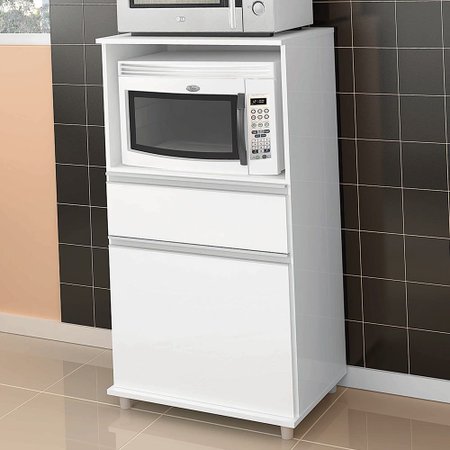 Armario De Cozinha Para Forno 1 Porta 1 Gaveta Asm 142 Branco Movel Bento Colombo