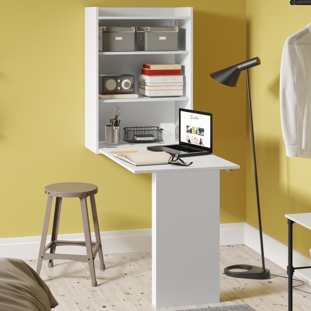 Armario Multiuso Mesa Dobravel De Parede Branco Premium Multimoveis Colombo