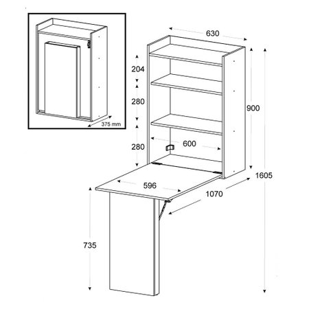 Armario Multiuso Mesa Dobravel De Parede Branco Premium Multimoveis Colombo