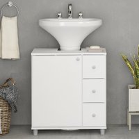 Armário De Banheiro 1 Porta 3 Gavetas 3386 Branco Bp - Politorno