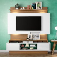 Painel Para Tv Até 55 Polegadas 100% Mdf Tb112l Com Led Off White/freijo - Dalla Costa